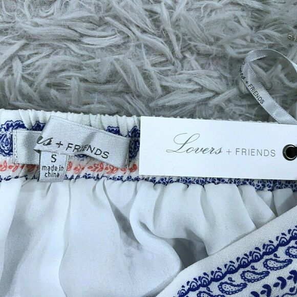 lovers‎ + friends Shorts S Blue White Paisley mini